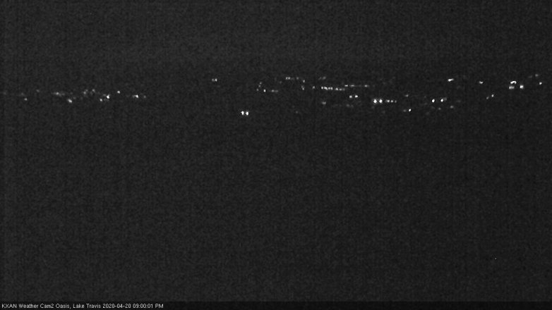 Lake Travis webcam, April 20, 2020 9:00 PM CT