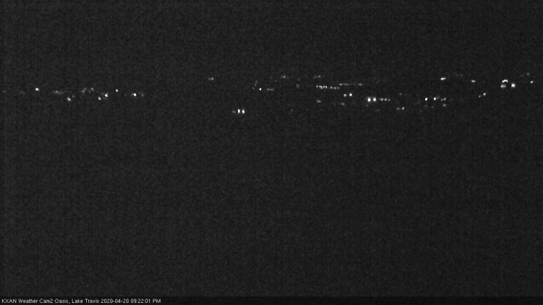 Lake Travis webcam, April 20, 2020 9:25 PM CT