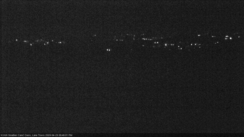 Lake Travis webcam, April 20, 2020 9:45 PM CT