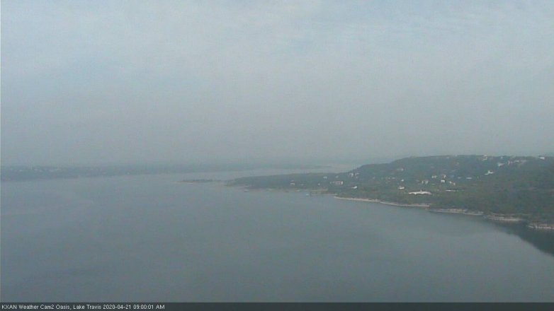 Lake Travis webcam, April 21, 2020 9:00 AM CT