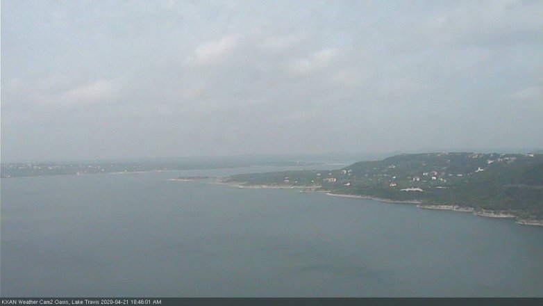 Lake Travis webcam, April 21, 2020 10:45 AM CT