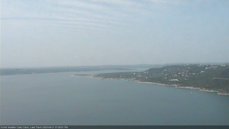 Lake Travis webcam, April 21, 2020 1:00 PM CT