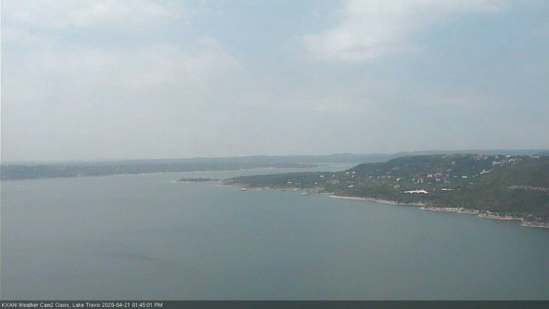 Lake Travis webcam, April 21, 2020 1:45 PM CT