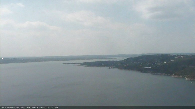 Lake Travis webcam, April 21, 2020 3:25 PM CT