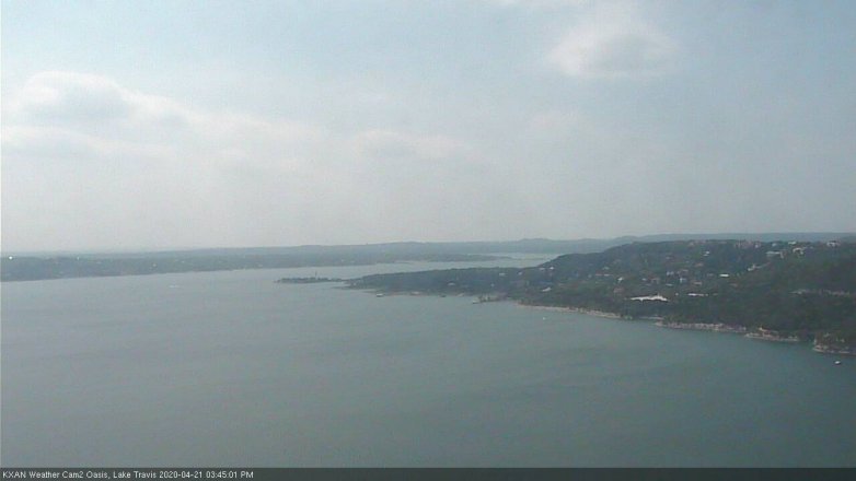 Lake Travis webcam, April 21, 2020 3:45 PM CT