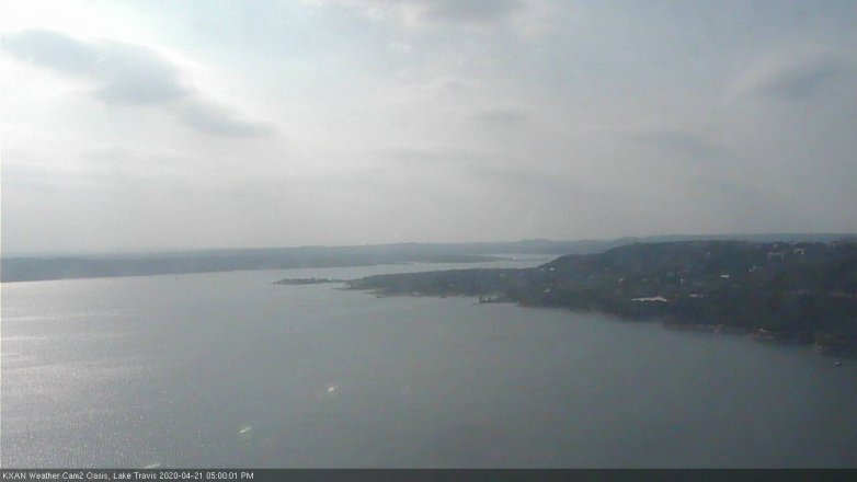 Lake Travis webcam, April 21, 2020 5:00 PM CT