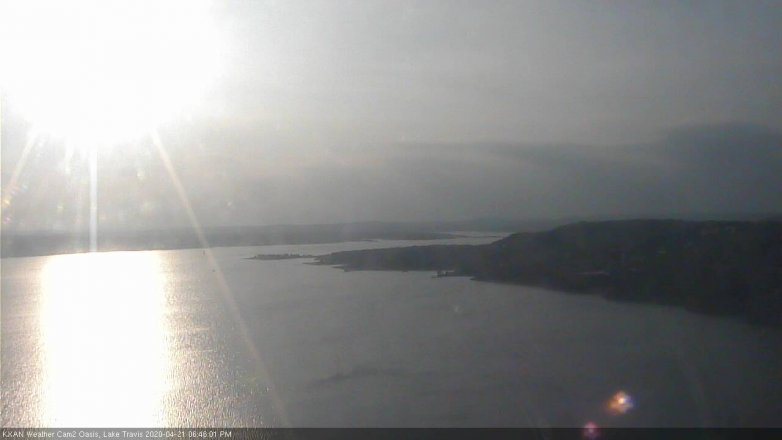 Lake Travis webcam, April 21, 2020 6:45 PM CT