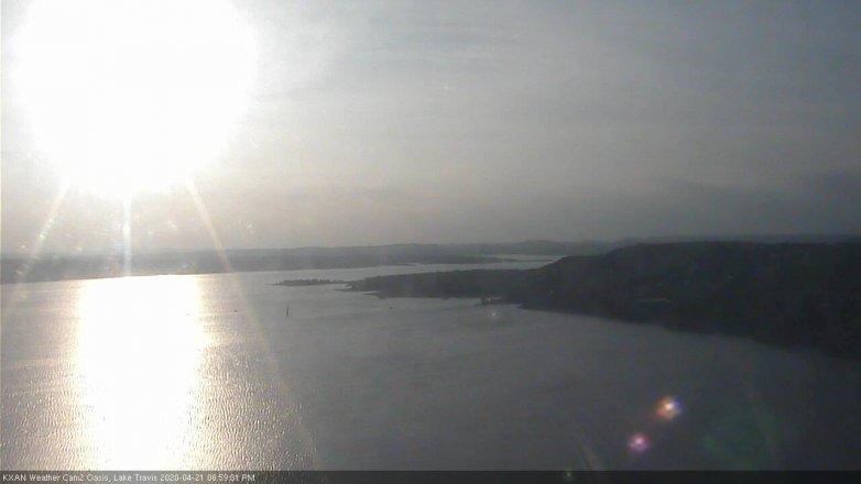 Lake Travis webcam, April 21, 2020 7:00 PM CT