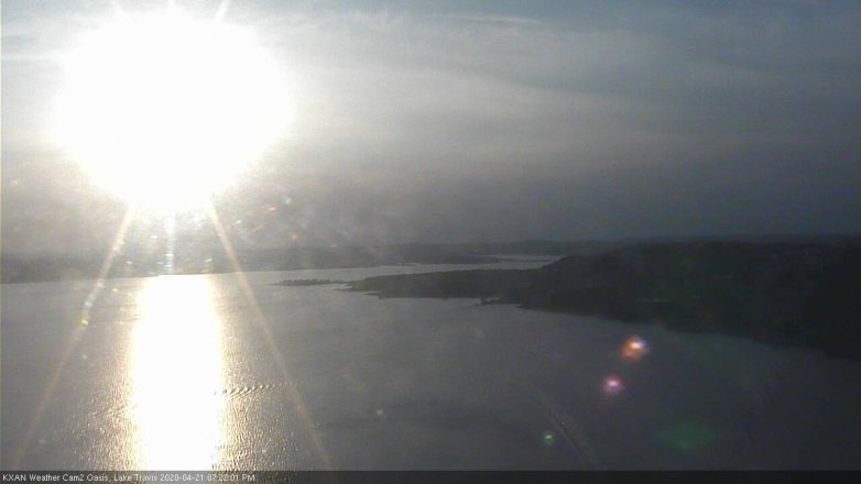 Lake Travis webcam, April 21, 2020 7:25 PM CT
