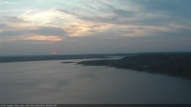 Lake Travis webcam, April 21, 2020 8:00 PM CT