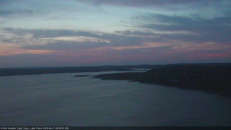 Lake Travis webcam, April 21, 2020 8:25 PM CT