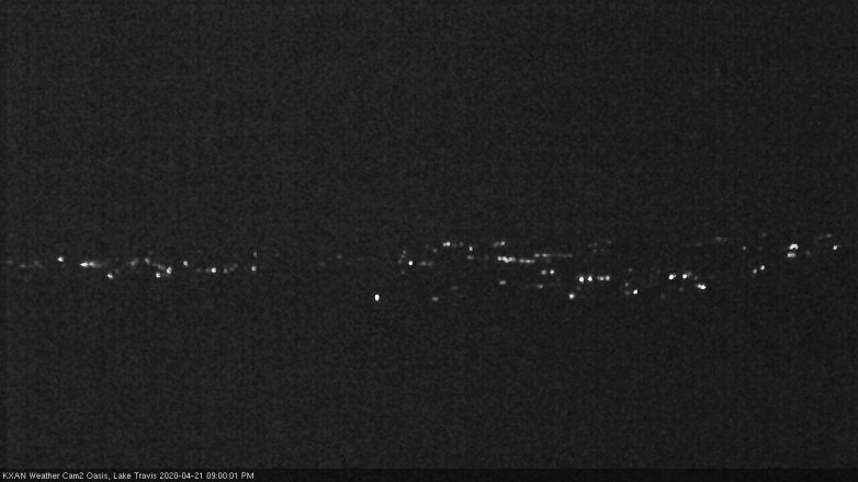 Lake Travis webcam, April 21, 2020 9:00 PM CT