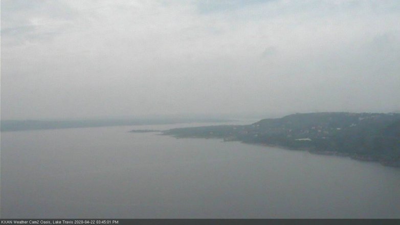 Lake Travis webcam, April 22, 2020 3:45 PM CT
