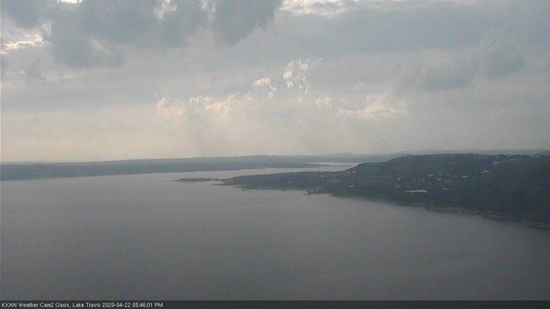 Lake Travis webcam, April 22, 2020 5:45 PM CT