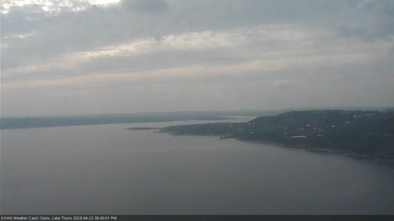 Lake Travis webcam, April 22, 2020 6:00 PM CT