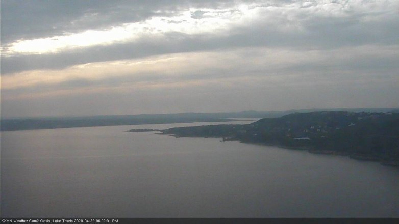 Lake Travis webcam, April 22, 2020 6:25 PM CT