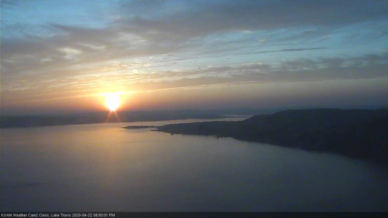 Lake Travis webcam, April 22, 2020 8:00 PM CT