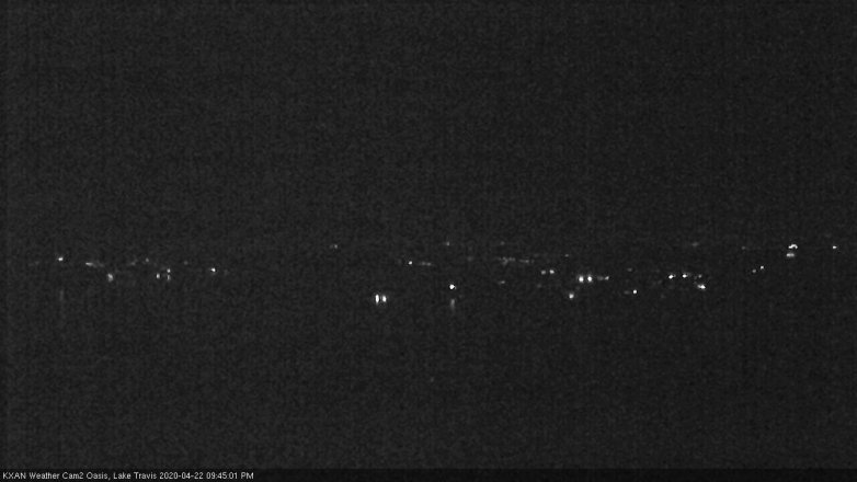 Lake Travis webcam, April 22, 2020 9:45 PM CT