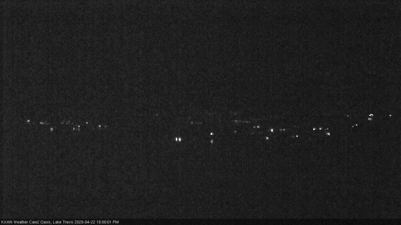 Lake Travis webcam, April 22, 2020 10:00 PM CT