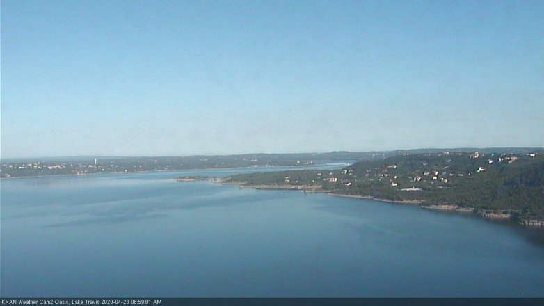 Lake Travis webcam, April 23, 2020 9:00 AM CT