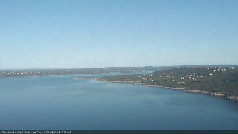 Lake Travis webcam, April 23, 2020 9:25 AM CT