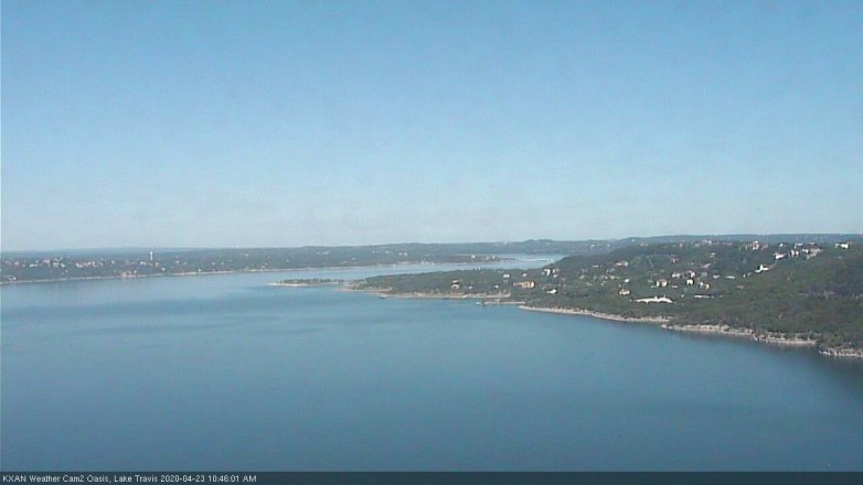 Lake Travis webcam, April 23, 2020 10:45 AM CT