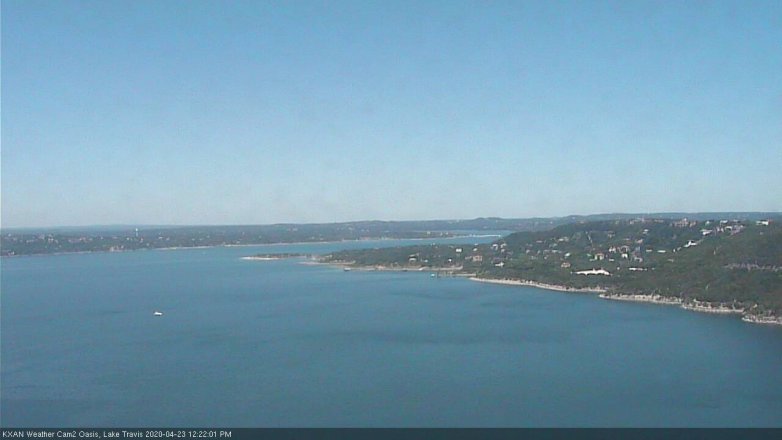 Lake Travis webcam, April 23, 2020 12:25 PM CT