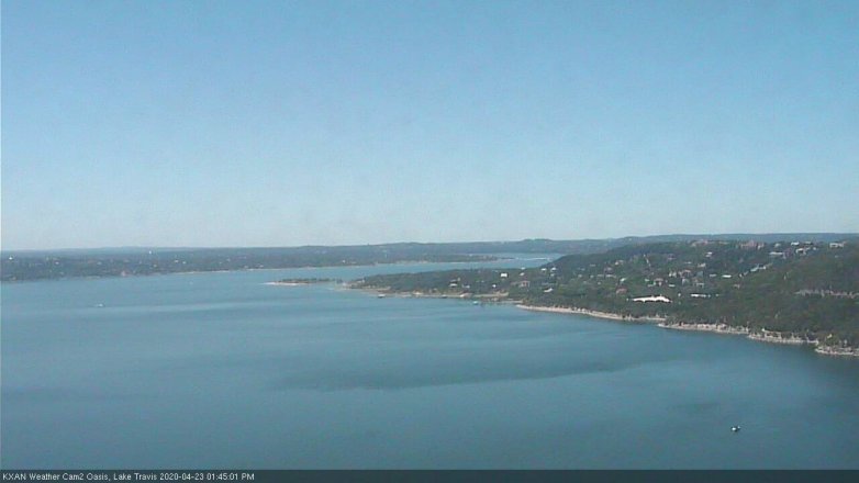 Lake Travis webcam, April 23, 2020 1:45 PM CT