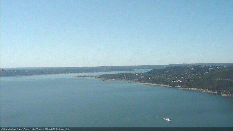 Lake Travis webcam, April 23, 2020 3:25 PM CT