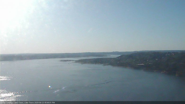 Lake Travis webcam, April 23, 2020 5:45 PM CT