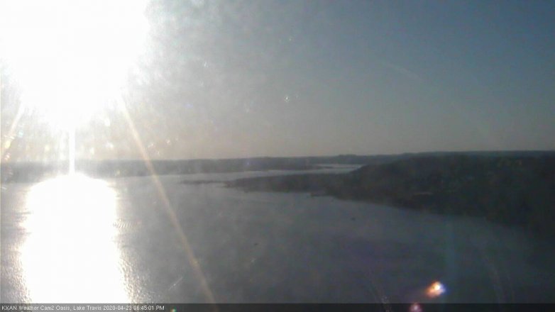 Lake Travis webcam, April 23, 2020 6:45 PM CT