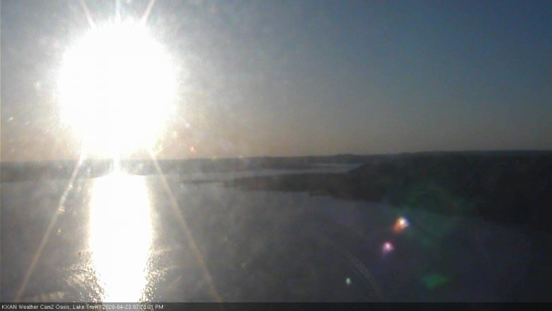 Lake Travis webcam, April 23, 2020 7:25 PM CT