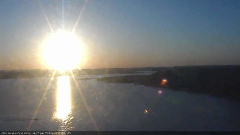 Lake Travis webcam, April 23, 2020 7:45 PM CT