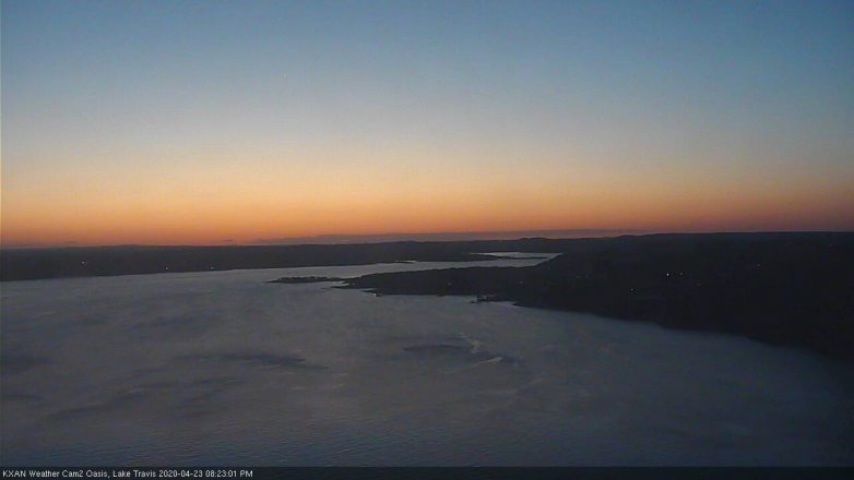 Lake Travis webcam, April 23, 2020 8:25 PM CT