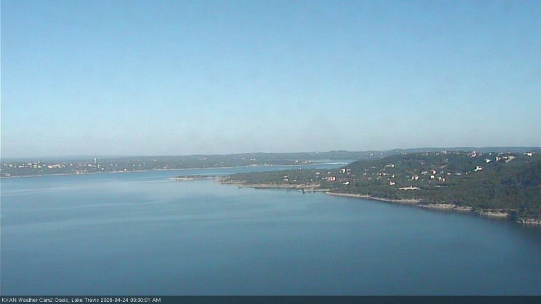 Lake Travis webcam, April 24, 2020 9:00 AM CT