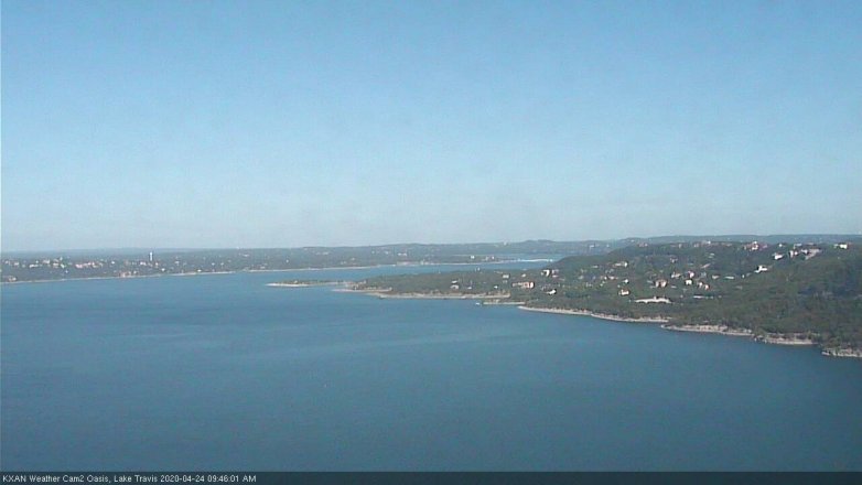 Lake Travis webcam, April 24, 2020 9:45 AM CT