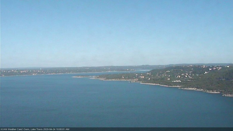 Lake Travis webcam, April 24, 2020 10:00 AM CT