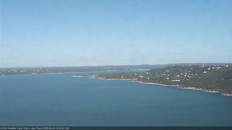 Lake Travis webcam, April 24, 2020 10:25 AM CT