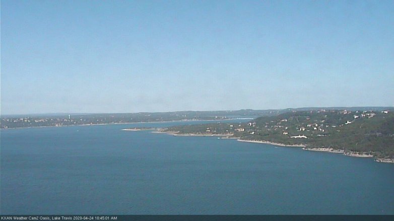 Lake Travis webcam, April 24, 2020 10:45 AM CT