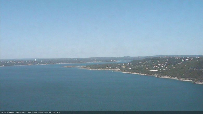 Lake Travis webcam, April 24, 2020 11:25 AM CT