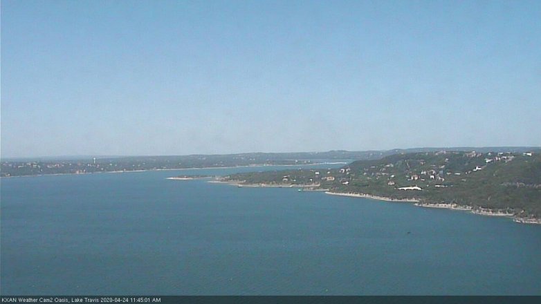 Lake Travis webcam, April 24, 2020 11:45 AM CT