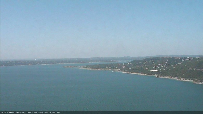 Lake Travis webcam, April 24, 2020 1:00 PM CT