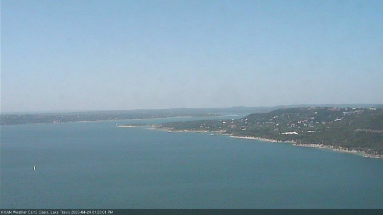 Lake Travis webcam, April 24, 2020 1:25 PM CT