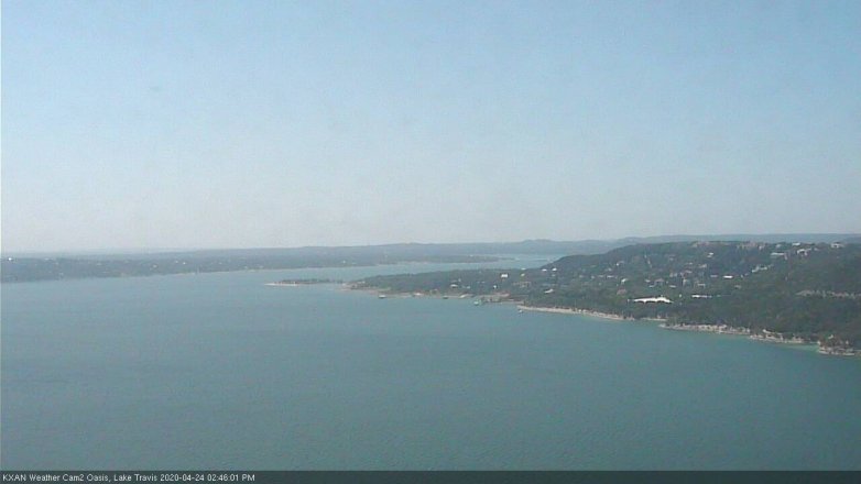 Lake Travis webcam, April 24, 2020 2:45 PM CT