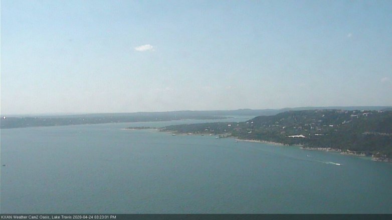 Lake Travis webcam, April 24, 2020 3:25 PM CT