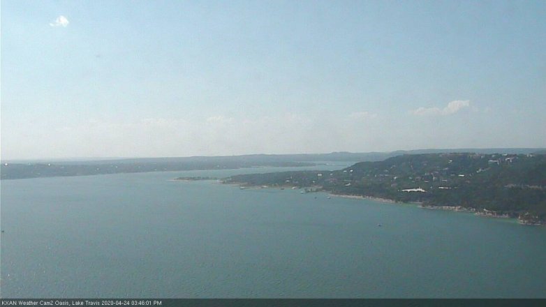 Lake Travis webcam, April 24, 2020 3:45 PM CT