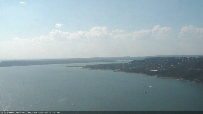 Lake Travis webcam, April 24, 2020 4:25 PM CT