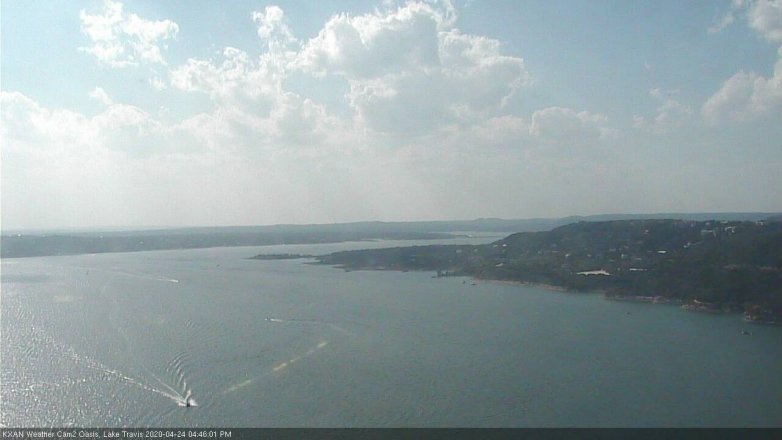 Lake Travis webcam, April 24, 2020 4:45 PM CT