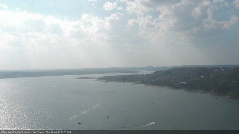 Lake Travis webcam, April 24, 2020 5:00 PM CT