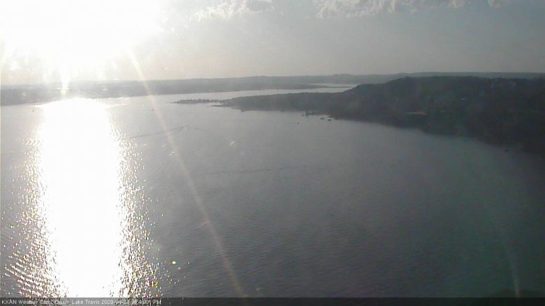 Lake Travis webcam, April 24, 2020 6:45 PM CT